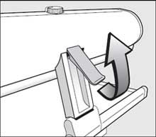 Схема перевединия аварийного деблокиратора мульды в верхнюю позицию в гладильном катке Miele, рисунок 1.
